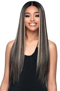 Bobbi Boss Frontal Lace Wigs Bobbi Boss Curly Edges Synthetic Deep Part Lace Wig - MLF711 GEORGINA