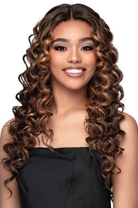 Bobbi Boss Frontal Lace Wigs Bobbi Boss Curly Edges Synthetic Deep Part Lace Wig - MLF712 NERIAH