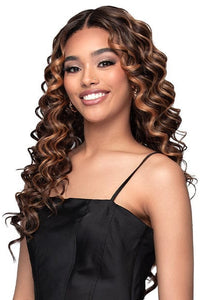 Bobbi Boss Frontal Lace Wigs Bobbi Boss Curly Edges Synthetic Deep Part Lace Wig - MLF712 NERIAH