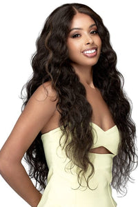 Bobbi Boss Frontal Lace Wigs Bobbi Boss Human Hair Blend 13x4 Full Lace Wig - FLB001 RAVEN