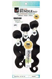 Bobbi Boss Unprocessed Bundle Hair Bobbi Boss Indi Remi 100% Natural Virgin Human Hair Weave Bundle - BODY WAVE 3PCS