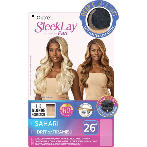 Outre Synthetic Sleeklay Part HD Lace Front Wig - SAHARI - SoGoodBB.com