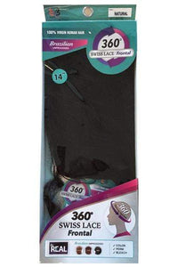 Bobbi Boss 100% Human Hair (Single Pack) NATURAL Bobbi Boss Be Real 100% Virgin Brazilian Unprocessed 360 Swiss Lace Frontal - NATURAL STRAIGHT