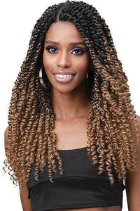 Bobbi Boss Deep Part Lace Wigs Bobbi Boss Premium Synthetic Hand Braided 4x4 Lace Front Wig - MLF518 SPRING TWIST 20"