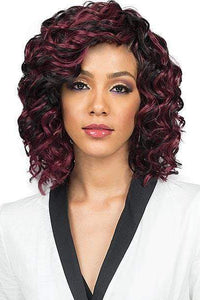 Bobbi Boss Human Hair Blended (Multi Pack) Bobbi Boss Miss Origin Designer Mix Human Hair Blend Short Weave - OCEAN WAVE 3PC + Free Closure