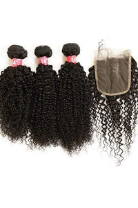 Janet Customized 4x4 Temple Lace Closure & 3 Pcs Bundle Hair Wig Kit - EZ DIY BOHEMIAN - Clearance - SoGoodBB.com