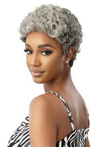 Outre 100% Human Hair Fab & Fly Gray Glamour Full Cap Wig - HH DINA - SoGoodBB.com