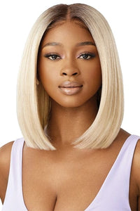Outre Airtied Human Hair Blend Glueless 13X6 HD Lace Front Wig - HHB NATURAL YAKI 12" - SoGoodBB.com