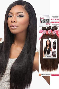Sensationnel Bare & Natural Virgin Remi Human Hair Weave - STRAIGHT 3PCS + 4x4 CLOSURE - SoGoodBB.com