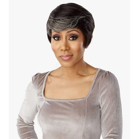 Sensationnel Empire Salt & Pepper 100% Human Hair Celebrity Series Wig - DENIA - SoGoodBB.com