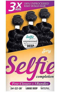 Zury Selfie Completion Kit 100% Remy Human Hair Weave - LOOSE DEEP - SoGoodBB.com