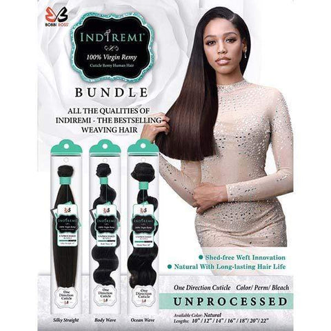 Bobbi Boss 100% Human Hair (Single Pack) - Weaves Bobbi Boss Indi Remi 100% Natural Virgin Human Hair Weave Bundle - STRAIGHT 10" - 22"
