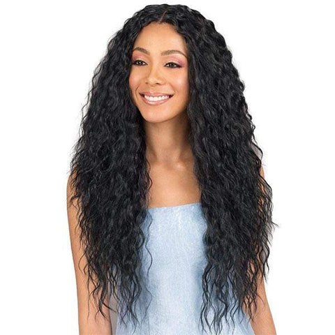 Bobbi Boss Human Hair Blend Lace Wigs Bobbi Boss Human Hair Blend 4X4 Swiss Lace Front Wig - MBLF120 KIANA