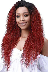 Bobbi Boss Human Hair Blend Lace Wigs Bobbi Boss Miss Origin Human Hair Blend 13X6 Frontal Lace Wig - MOGLWJE26 JERRY CURL 26