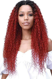 Bobbi Boss Human Hair Blend Lace Wigs Bobbi Boss Miss Origin Human Hair Blend 13X6 Frontal Lace Wig - MOGLWJE26 JERRY CURL 26