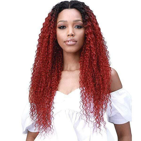 Bobbi Boss Human Hair Blend Lace Wigs Bobbi Boss Miss Origin Human Hair Blend 13X6 Frontal Lace Wig - MOGLWJE26 JERRY CURL 26