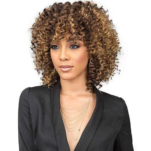 Bobbi Boss Human Hair Blended (Multi Pack) Bobbi Boss Miss Origin Designer Mix Human Hair Blend Short Weave - DEEP WAVE 3PC + Free Closure