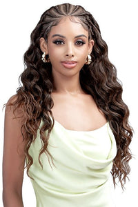 Bobbi Boss Synthetic Hair 13X4 Hand - Tied Deep Lace Wig - MLF625 GHANA BRAID OCEAN WAVE 26 - SoGoodBB.com