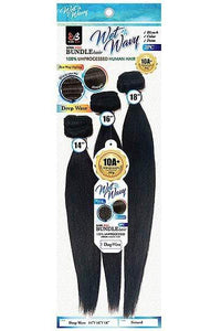 Bobbi Boss Unprocessed Bundle Hair Bobbi Boss 100% Natural Virgin Human Hair Wet & Wavy Weave Bundle - DEEP WAVE 3PCS
