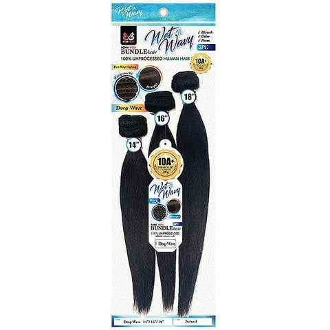 Bobbi Boss Unprocessed Bundle Hair Bobbi Boss 100% Natural Virgin Human Hair Wet & Wavy Weave Bundle - DEEP WAVE 3PCS