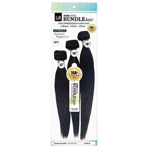Bobbi Boss Unprocessed Bundle Hair Bobbi Boss Indi Remi 100% Natural Virgin Human Hair Weave Bundle - NATRUAL STRAIGHT 3PCS