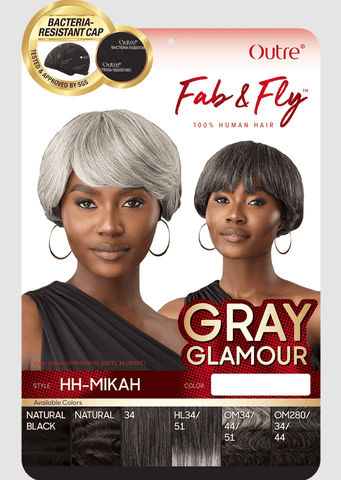 Outre 100% Human Hair Fab & Fly Gray Glamour Wig - MIKAH - SoGoodBB.com