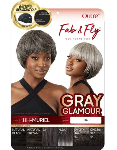 Outre 100% Human Hair Fab & Fly Gray Glamour Wig - Muriel - SoGoodBB.com