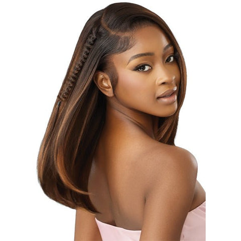 Outre Airtied Human Hair Blend Glueless 13X6 HD Lace Front Wig - HHB SLEEK YAKI 20" - SoGoodBB.com