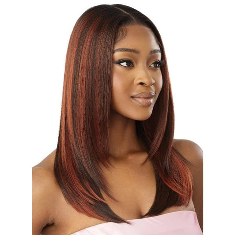 Outre Airtied Human Hair Blend Glueless 13X6 HD Lace Front Wig - HHB SLEEK YAKI 20" - SoGoodBB.com