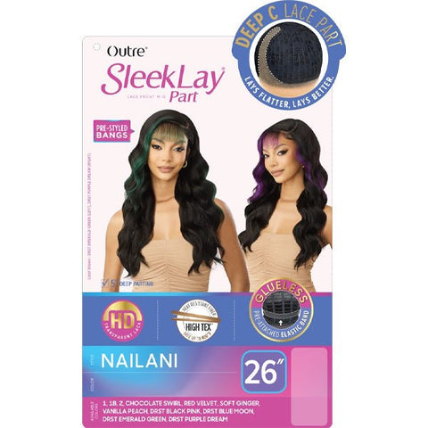Outre Synthetic Sleeklay Part HD Lace Front Wig - NAILANI - SoGoodBB.com