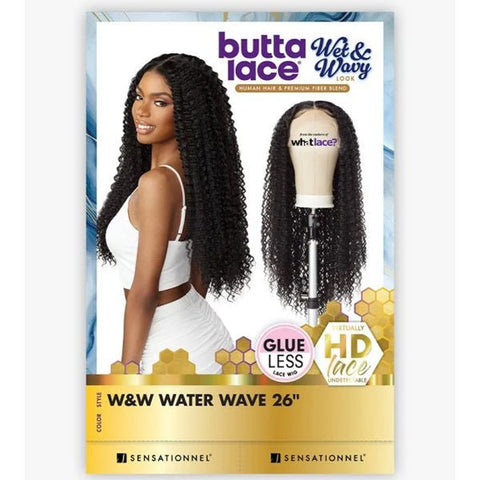 Sensationnel Butta Human Hair Blend Wet & Wavy Lace Front Wig - WATER WAVE 26" - SoGoodBB.com