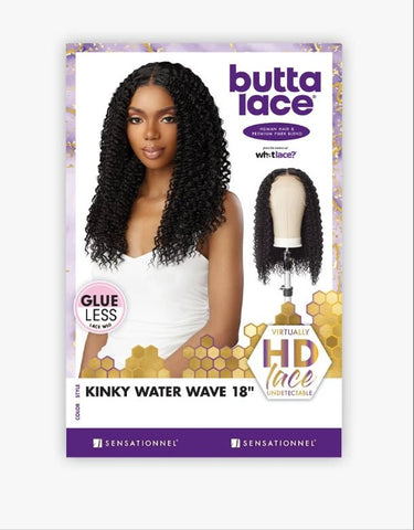 Sensationnel Butta Lace Human Hair Blend Lace Front Wig - KINKY WATER WAVE 18″ - SoGoodBB.com