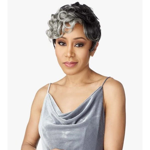 Sensationnel Empire Salt & Pepper 100% Human Hair Celebrity Series Wig - FLORA - SoGoodBB.com