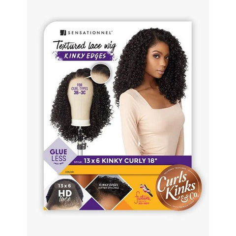 Sensationnel Kinky Edges Kinks & Co 13x6 HD Lace Front Wig - 13x6 KINKY CURLY 18" - SoGoodBB.com