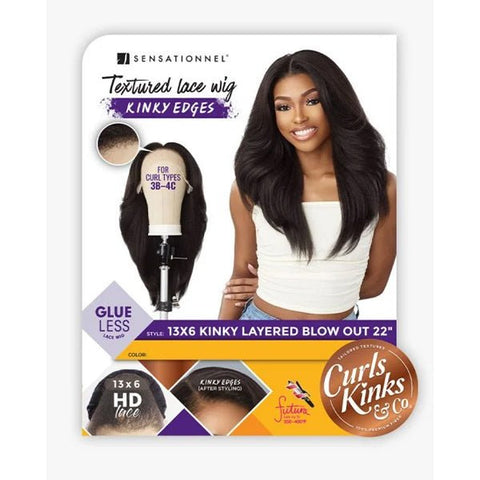 Sensationnel Kinky Edges Kinks & Co 13x6 HD Lace Front Wig - 13x6 KINKY LAYERED BLOW OUT 22 - SoGoodBB.com