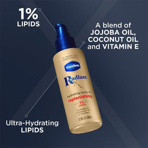 Vaseline Radiant X Replenishing And Hydrating Body Oil - 3.7oz - (C) - SoGoodBB.com