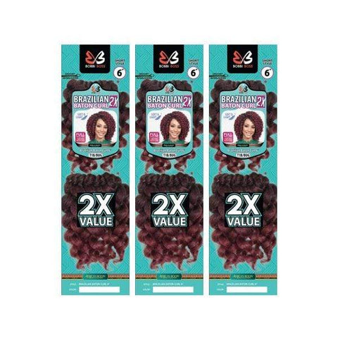 [3 Pack Deal] Bobbi Boss African Roots Collection Crochet Braid - 2X BRAZILIAN BATON CURL 6" - SoGoodBB.com