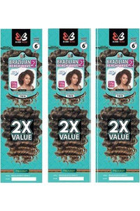 [3 Pack Deal] Bobbi Boss African Roots Collection Crochet Braid - 2X BRAZILIAN BEACH WAVE 6" - SoGoodBB.com