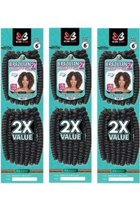 [3 Pack Deal] Bobbi Boss African Roots Collection Crochet Braid - 2X BRAZILIAN FLEXIROD CURL 6" - SoGoodBB.com