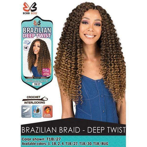 [3 Pack Deal] Bobbi Boss African Roots Collection Crochet Braid - BRAZILIAN DEEP TWIST 18" - SoGoodBB.com