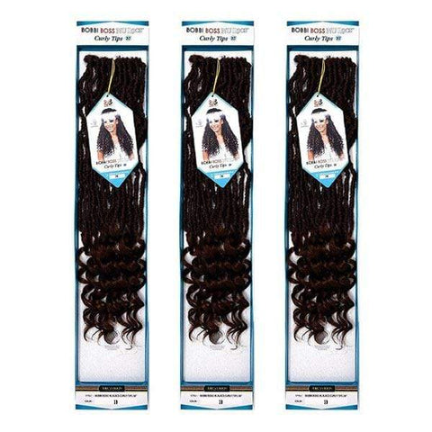 [3 Pack Deal] Bobbi Boss African Roots Collection Crochet Braid - NU LOCS CURLY TIPS 20" - SoGoodBB.com