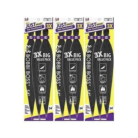 [3 Pack Deal] Bobbi Boss Pre-feathered Braid - JUST BRAID 54inch 3X - SoGoodBB.com