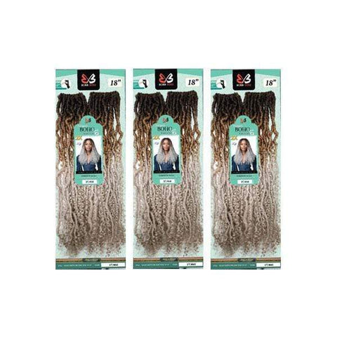 [3 Pack Deal] Bobbi Boss Synthetic Crochet Braid - NU LOCS WATER CURL BOHO STYLE 18" 2X - SoGoodBB.com