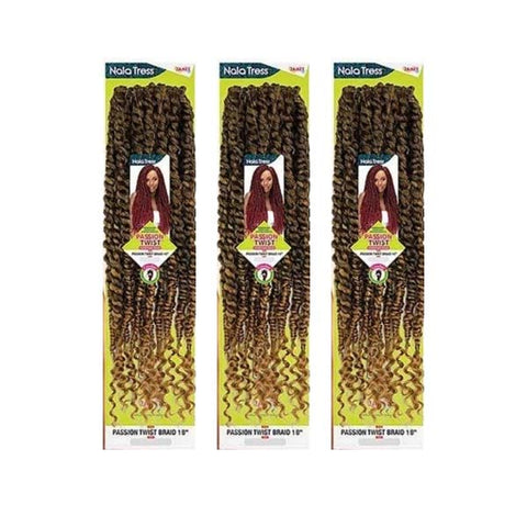[3 Pack Deal] Janet Collection Nala Tress Synthetic Braid - PASSION TWIST BRAID 18" - SoGoodBB.com