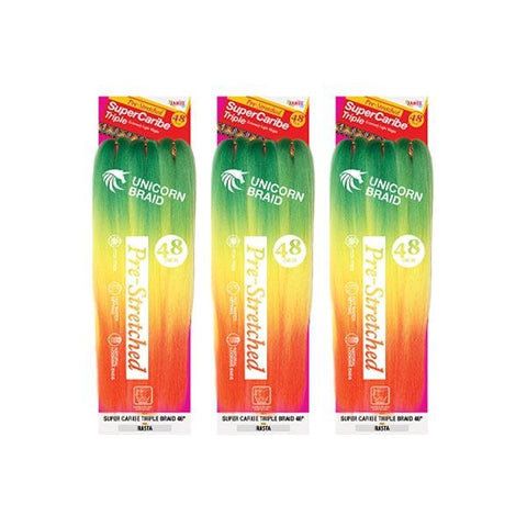 [3 Pack Deal] Janet Collection Pre Stretched Unicorn Crochet Braid - 3X SUPER CARIBE TRIPLE 48" - SoGoodBB.com