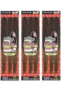 [3 PACK DEAL] Motown Tress End-Loop Synthetic Hair Senegal Twist Braid - 3X CST MEGA 22 - SoGoodBB.com
