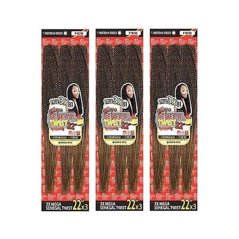 [3 PACK DEAL] Motown Tress End-Loop Synthetic Hair Senegal Twist Braid - 3X CST MEGA 22 - SoGoodBB.com