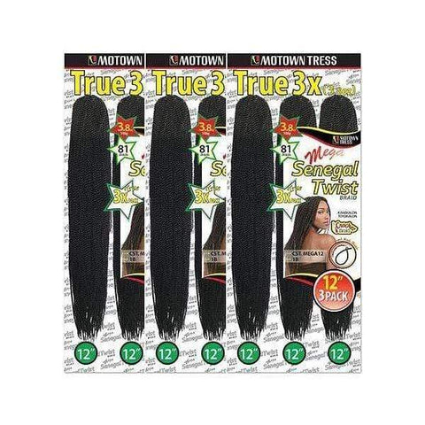 [3 PACK DEAL] Motown Tress Senegal Twist Braid - CST. MEGA 12 - SoGoodBB.com