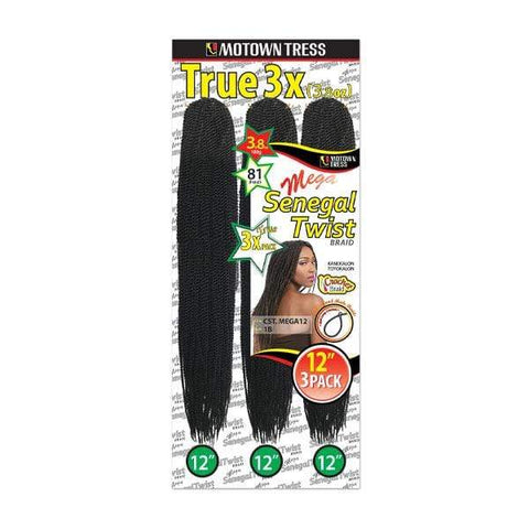 [3 PACK DEAL] Motown Tress Senegal Twist Braid - CST. MEGA 12 - SoGoodBB.com