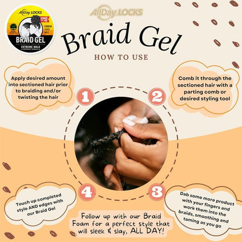 AllDay Locks Braid Gel Extreme Hold - (C) - SoGoodBB.com